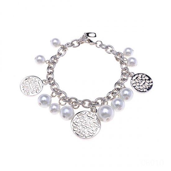 Coach Circle Charm Silver Bracelets CVT - Click Image to Close